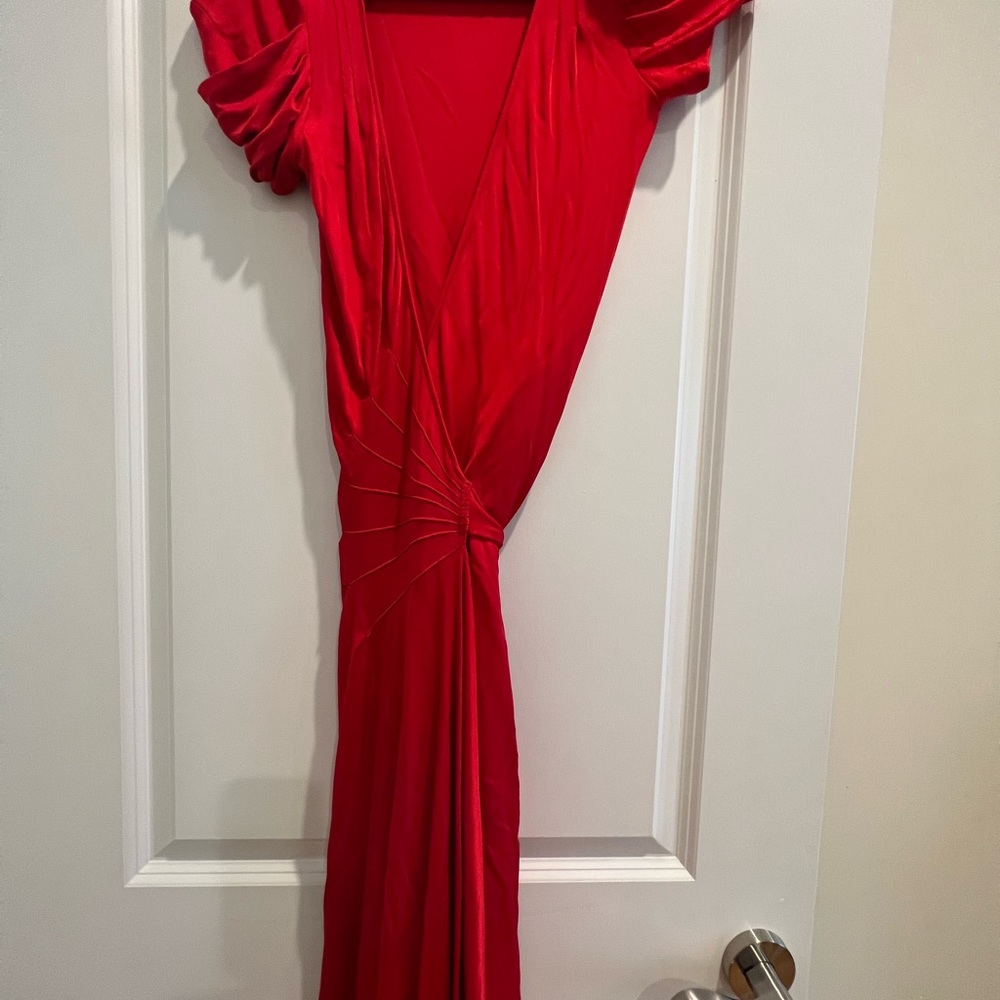 DVF red dress